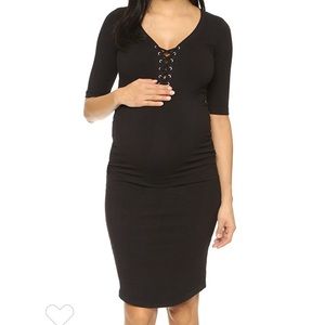 Monrow Lace Up Black dress